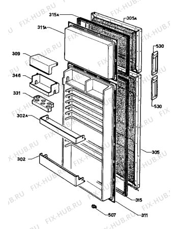 Взрыв-схема холодильника Castor CM234DT - Схема узла Refrigerator door